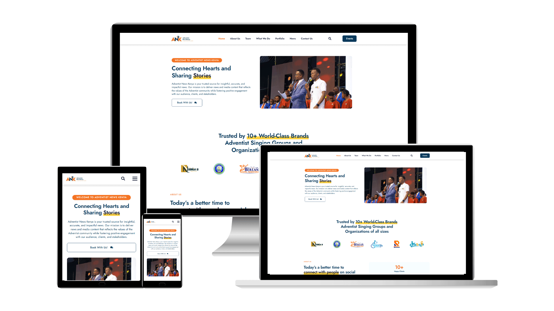 Adventist News Kenya website mockup