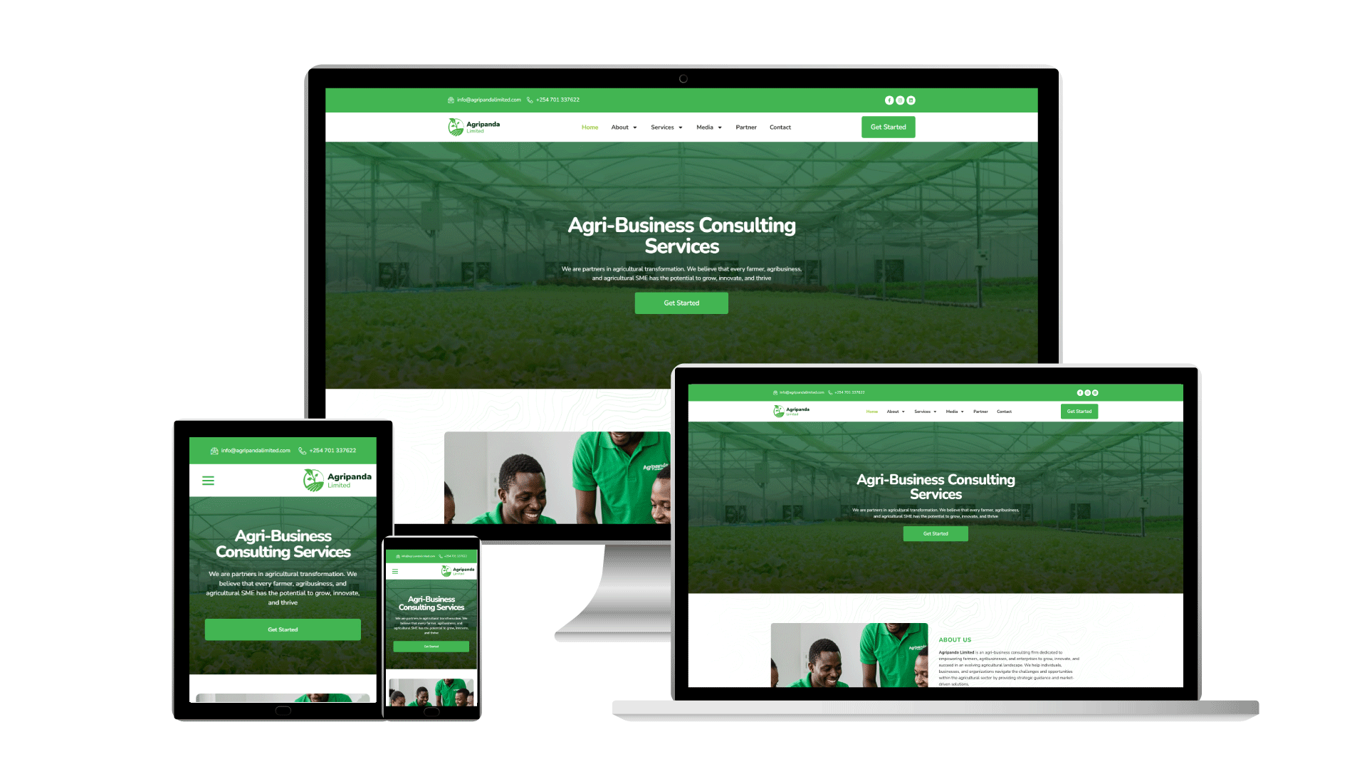 Agripanda Limited website mockup