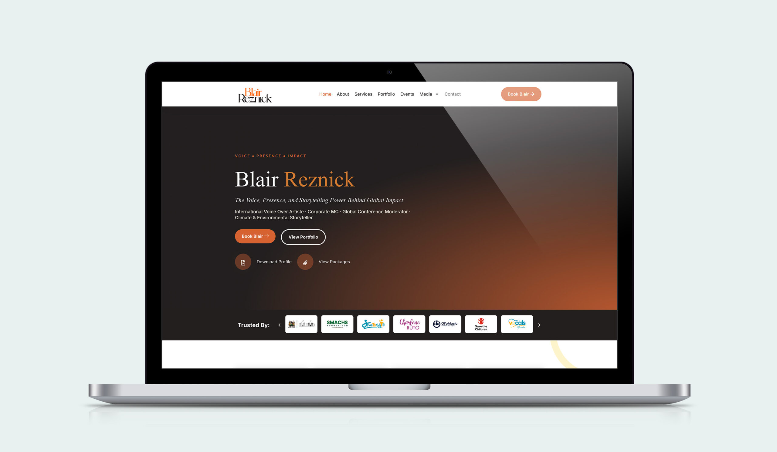 Blair Nyagaka website mockup