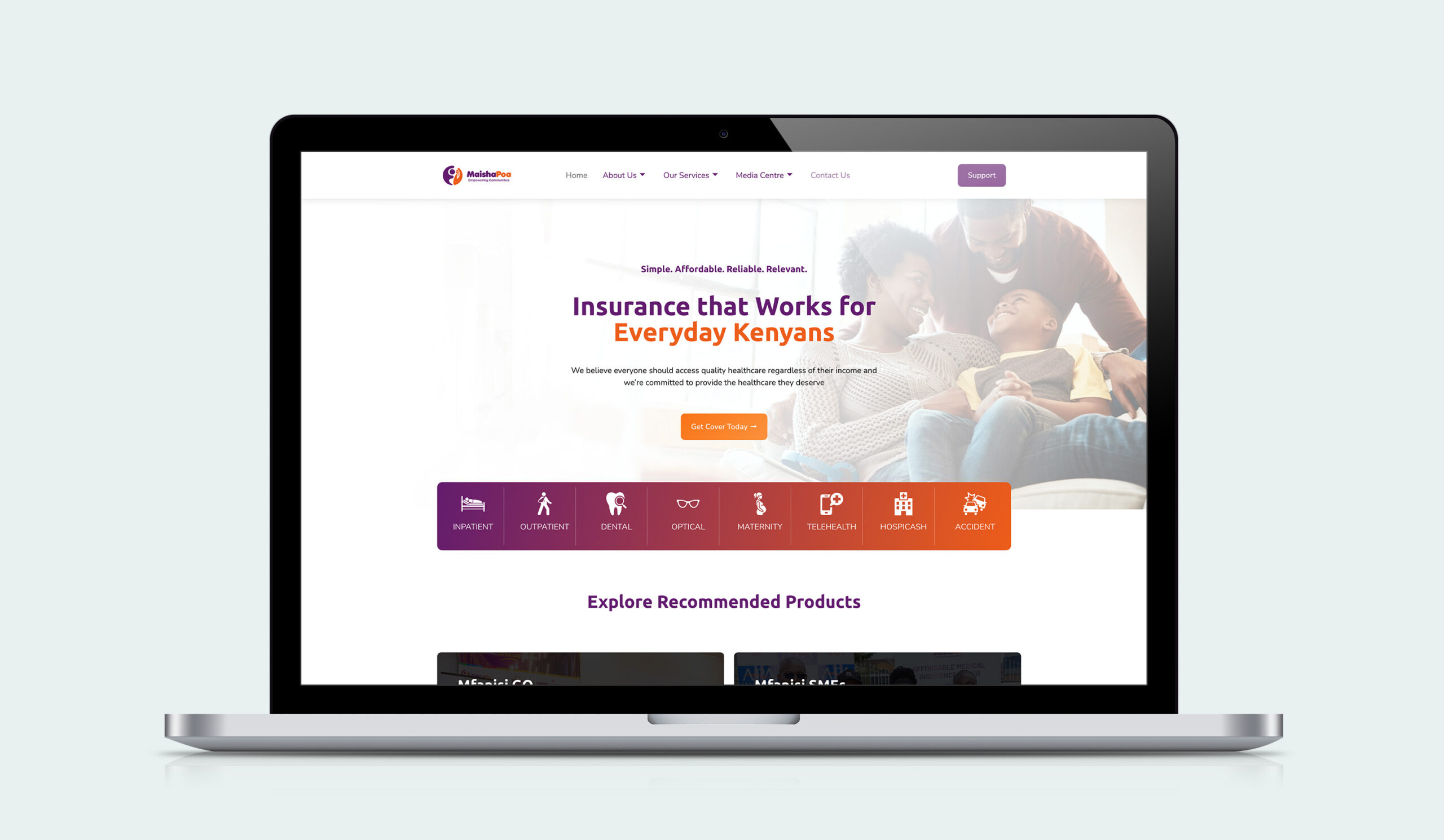 Maisha Poa website mockup