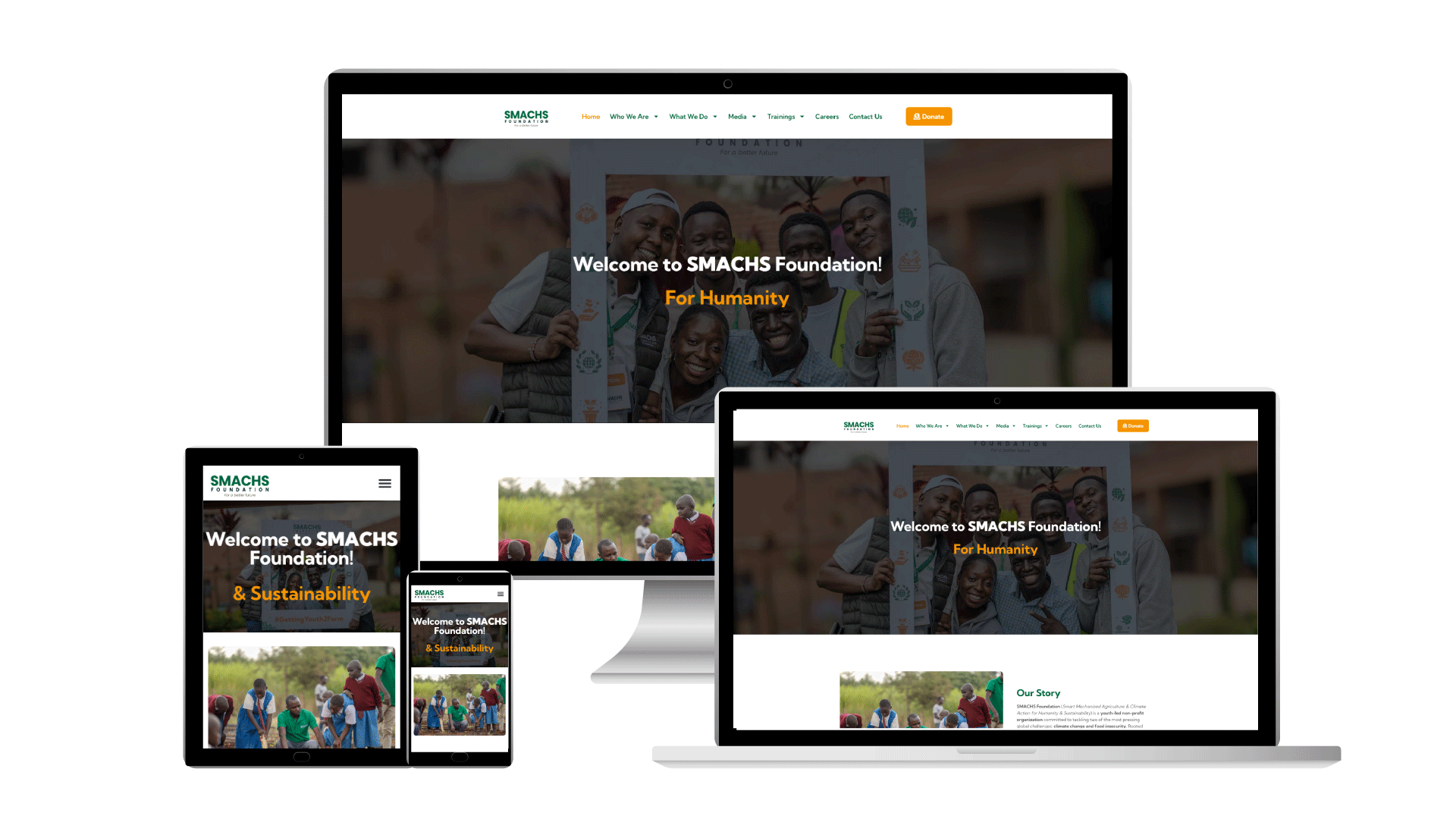SMACHS Foundation website mockup