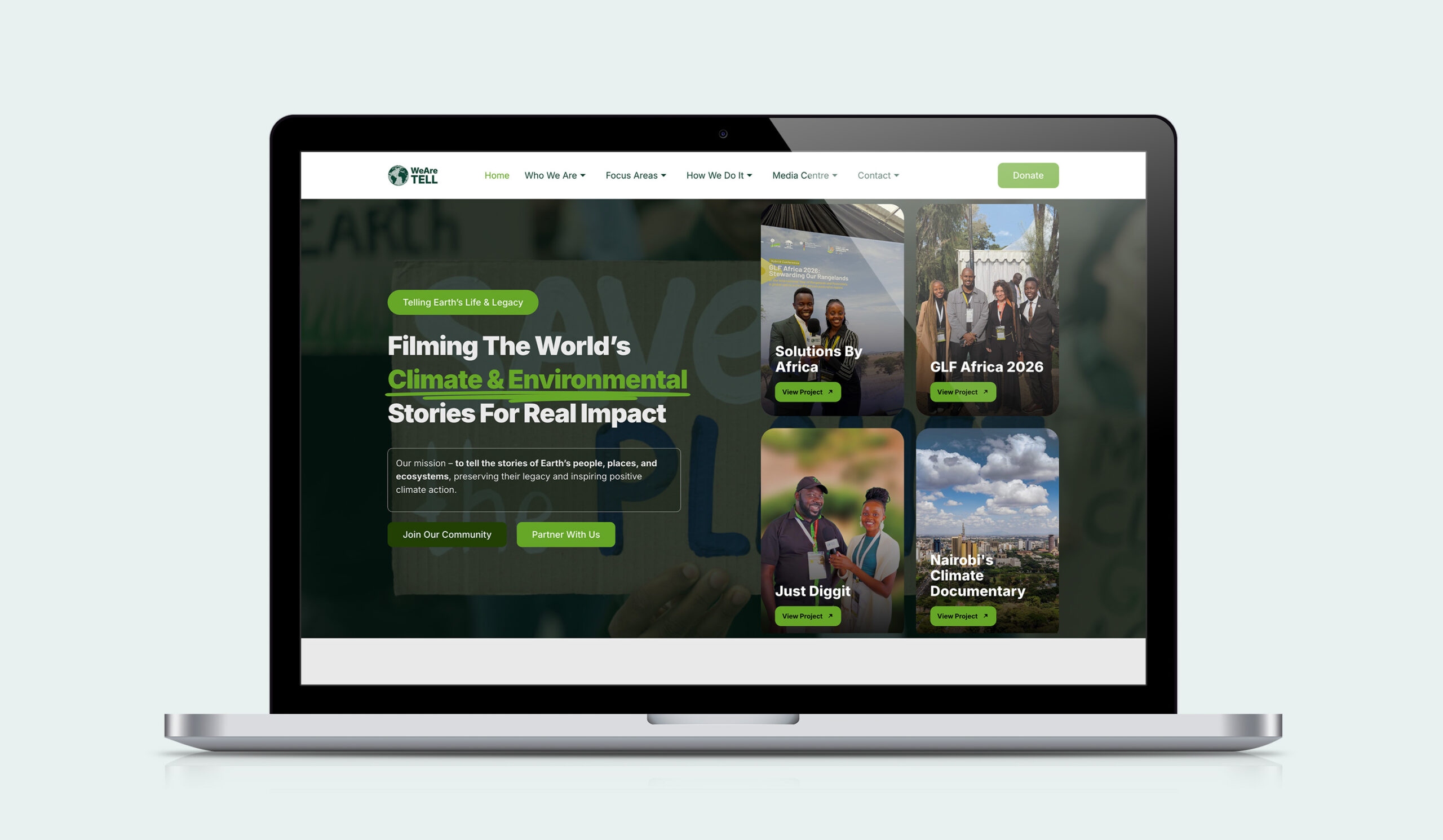WeAreTELL website mockup